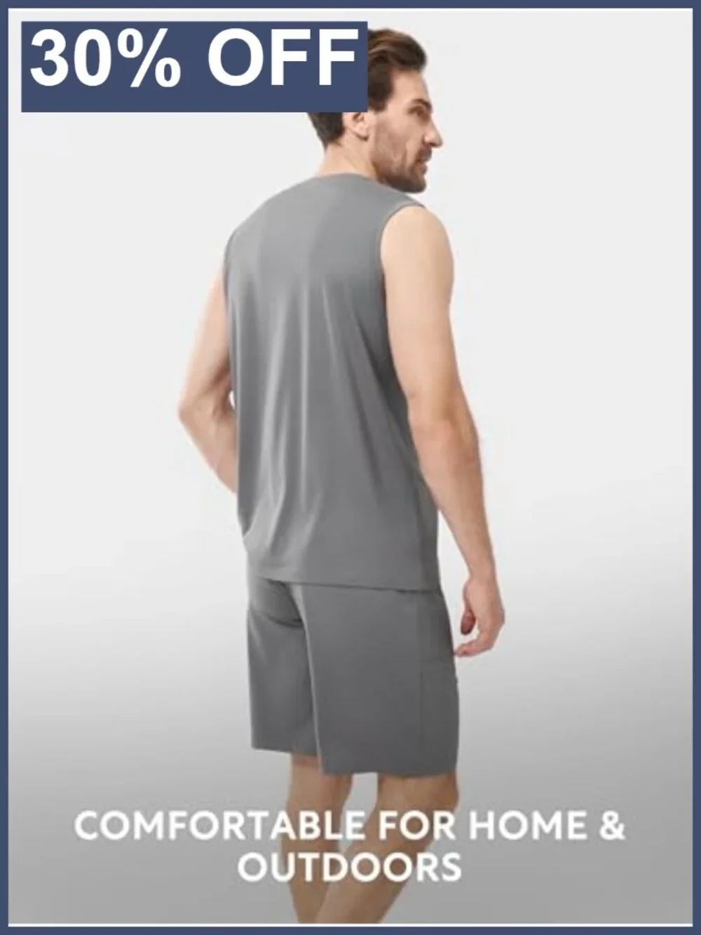 Men's Sleeveless Cooling Pajama Set with Tank Top & Shorts